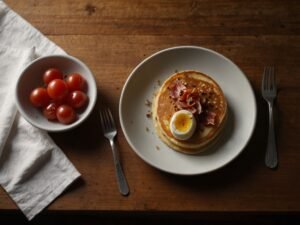 Receita de Panqueca Enrolada e Recheada com Queijo e Bacon