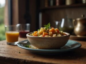 Receita de Salada de Cuscuz Vegetariana com Legumes Coloridos