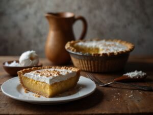 Receita de Torta de Coco com Creme de Leite e Coco Queimado